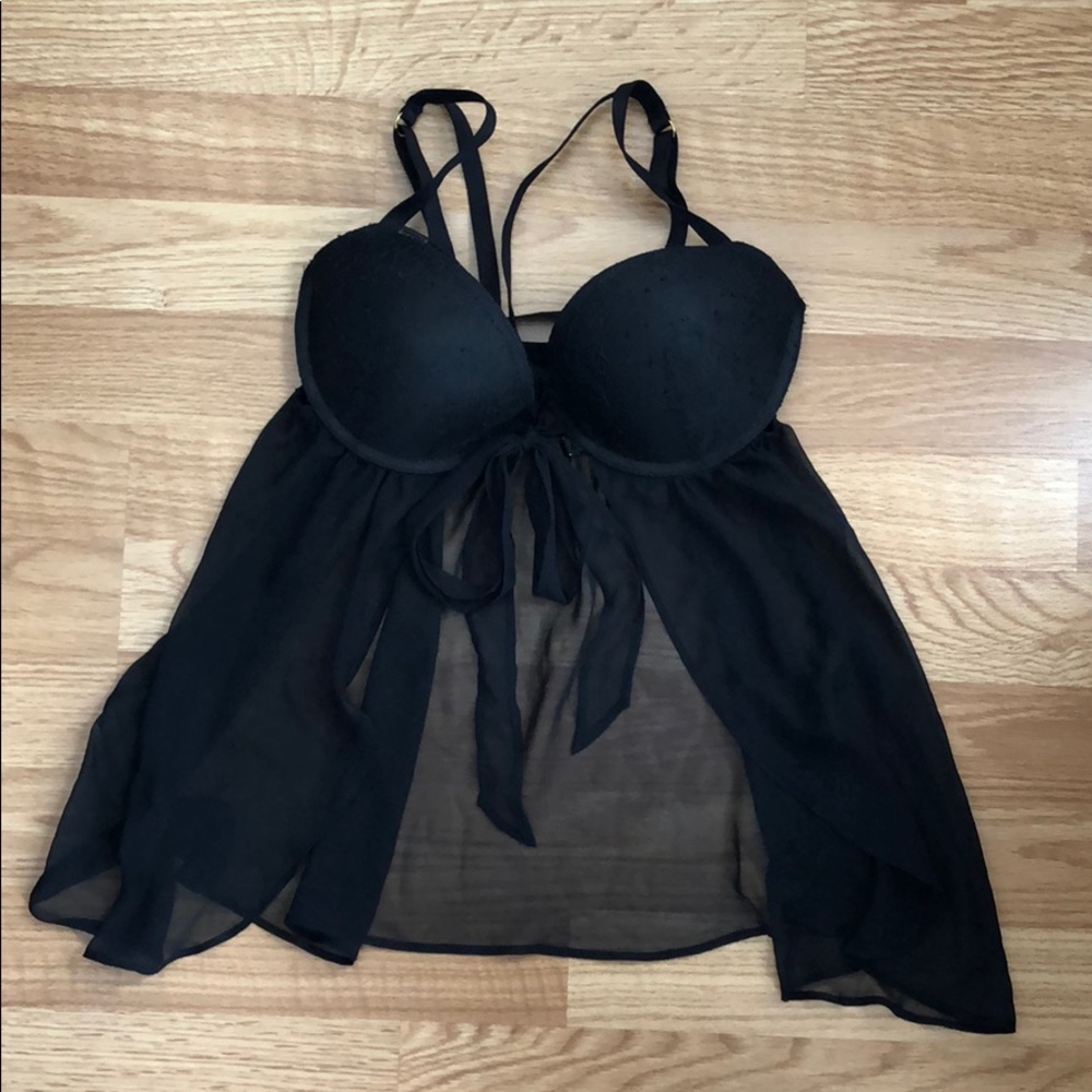 Victoria’s Secret Sheer Babydoll Lingerie Top 36C